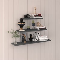Asra Trend Modern Duvar Rafı DRF-02 %100 MDF 3'lü Dekoratif Organizer Kitaplık Antrasit Asra Trend Modern Duvar Rafı DRF-02 %100 MDF 3'lü Dekoratif Organizer Kitaplık Antrasit