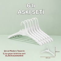 Porsima Harmoni 6 Adet Dolap Içi Düzenleyici Organizer İç İçe Geçen Askı Tişört Gömlek Elbise Askısı Beyaz Porsima Harmoni 6 Adet Dolap Içi Düzenleyici Organizer İç İçe Geçen Askı Tişört Gömlek Elbise Askısı Beyaz