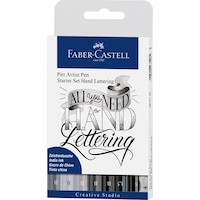 Faber-Castell Artist Pen Kaligrafi Seti 8’li,Siyah Gri Tonları, 4 Uç(B,S,1.5),Kalemtraş, B Derece Kurşun Kalem Faber-Castell Artist Pen Kaligrafi Seti 8’li,Siyah Gri Tonları, 4 Uç(B,S,1.5),Kalemtraş, B Derece Kurşun Kalem
