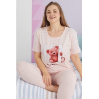 Siyah İnci Curve Büyük Beden Battal Boy Pamuklu Örme Pijama Takımı 24113712 Çok Renkli Siyah İnci Curve Büyük Beden Battal Boy Pamuklu Örme Pijama Takımı 24113712 Çok Renkli