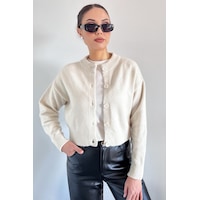 Ritnice Kadın Tilia Crop Krem Yumuşak Dokulu Hırka Krem Ritnice Kadın Tilia Crop Krem Yumuşak Dokulu Hırka Krem