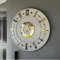 Beyaz Renk Gold Sayılı Hediyelik Ahşap Dekoratif Sessiz Desenli Ev Hediyelik Duvar Saati Beyaz - Altın Beyaz Renk Gold Sayılı Hediyelik Ahşap Dekoratif Sessiz Desenli Ev Hediyelik Duvar Saati Beyaz - Altın