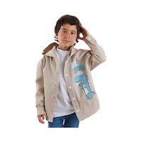 Denokids Dino Oversize Gabardin Erkek Çocuk Gömlek Ceket Renkli Denokids Dino Oversize Gabardin Erkek Çocuk Gömlek Ceket Renkli