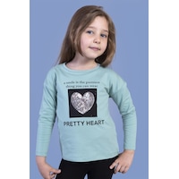 Toontoy Kids Toontoy Kız Çocuk Pul İşlemeli Baskılı Tişört Yeşil Toontoy Kids Toontoy Kız Çocuk Pul İşlemeli Baskılı Tişört Yeşil