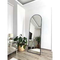 Effe Siyah Metal Çerçeveli Ayaklı Oval Boy Aynası 180x60 Cm Effe Siyah Metal Çerçeveli Ayaklı Oval Boy Aynası 180x60 Cm