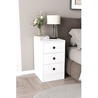Df12102 3 Çekmeceli Komodin Modern Yatak Odası Başucu Dolabı, Dekoratif Yatak Odası Komodini Gri Df12102 3 Çekmeceli Komodin Modern Yatak Odası Başucu Dolabı, Dekoratif Yatak Odası Komodini Gri