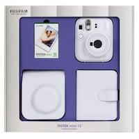 Instax Mini 13 Beyaz Fotoğraf Makinesi 10'lu Film Kare Albüm Ve Deri Kılıf Bundle Box Instax Mini 13 Beyaz Fotoğraf Makinesi 10'lu Film Kare Albüm Ve Deri Kılıf Bundle Box