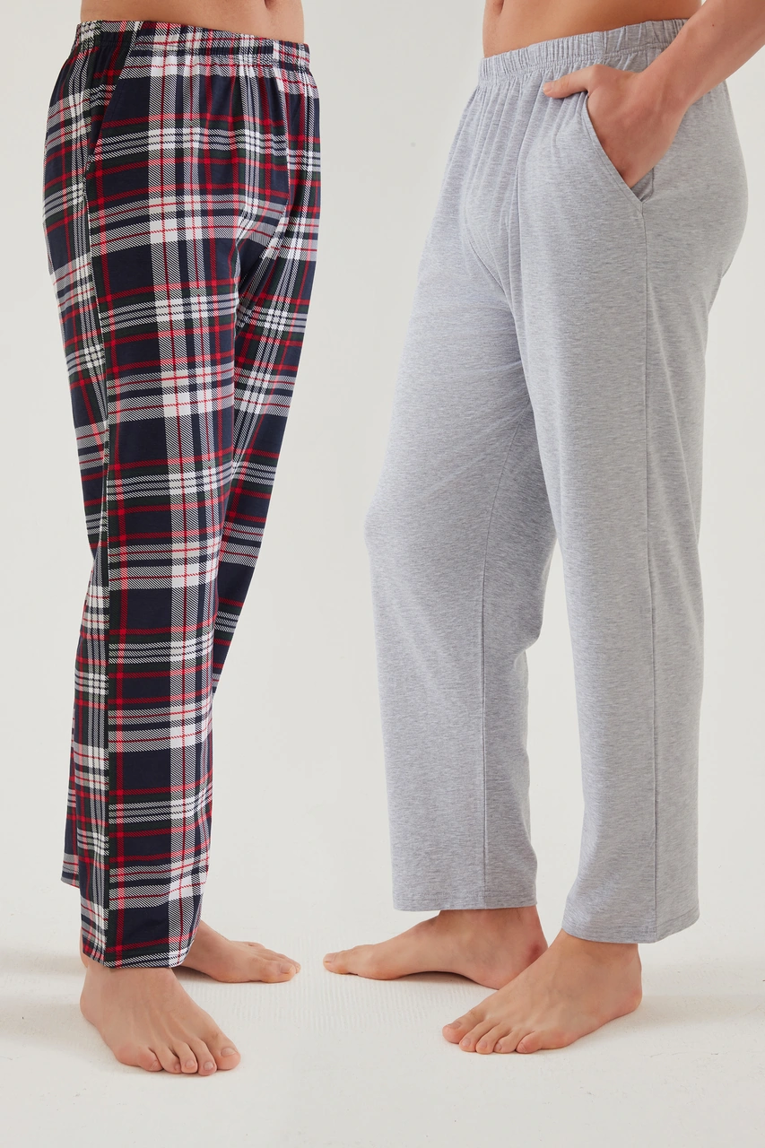 Koza İç Giyim Erkek Pamuklu 2'li Tek Alt Pijama Ke10001 Gri Melanj Koza İç Giyim Erkek Pamuklu 2'li Tek Alt Pijama Ke10001 Gri Melanj