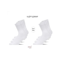 Abani Classic 6 Çift Erkek Spor Çorap Uzun Havlu Taban Fitilli Beyaz Abani Classic 6 Çift Erkek Spor Çorap Uzun Havlu Taban Fitilli Beyaz