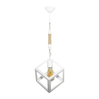 Halatlı Rustik Retro Küp Model Metal Beyaz Sarkıt Avize C Halatlı Rustik Retro Küp Model Metal Beyaz Sarkıt Avize C
