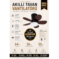 Yeni Nesil Tavan Vantilatörü 64 Cm Toplam Çap 6 Kademeli, 3 Işık Renkli, Kumandalı, Sessiz Fan Tavana Vidalı Montaj Avize Yeni Nesil Tavan Vantilatörü 64 Cm Toplam Çap 6 Kademeli, 3 Işık Renkli, Kumandalı, Sessiz Fan Tavana Vidalı Montaj Avize