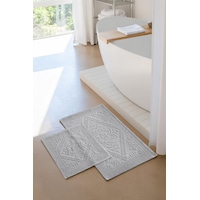 Soley Violeta 2'li Banyo Paspas Seti Kaymaz Taban %100 Pamuk 60x100 - 50x60 Cm Gri Soley Violeta 2'li Banyo Paspas Seti Kaymaz Taban %100 Pamuk 60x100 - 50x60 Cm Gri