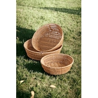 3 Lü Rattan Plastik Sepet, Ekmeklik , Meyve Sepeti Yuvarlak 3 Boy 3717/3lükrem 3 Lü Rattan Plastik Sepet, Ekmeklik , Meyve Sepeti Yuvarlak 3 Boy 3717/3lükrem