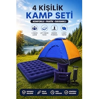 4 Kişilik Kamp Çadırı Çift Kişilik Şişme Yatak 2 Şişme Yastık Kamp Seti Mavi 4 Kişilik Kamp Çadırı Çift Kişilik Şişme Yatak 2 Şişme Yastık Kamp Seti Mavi