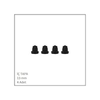 Plastik İç Tapa, Yuvarlak, 13 Mm 4 Adet Siyah Plastik İç Tapa, Yuvarlak, 13 Mm 4 Adet Siyah