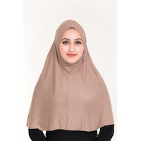 Peçeli Hazır Türban Pratik Şal Hijab Namaz Örtüsü Vizon Peçeli Hazır Türban Pratik Şal Hijab Namaz Örtüsü Vizon