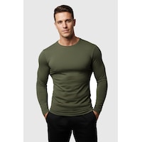 Deepsea Erkek Haki Uzun Kollu Dar Kalıp Ince Sıfır Yaka Sweatshirt 2300423 False Haki Deepsea Erkek Haki Uzun Kollu Dar Kalıp Ince Sıfır Yaka Sweatshirt 2300423 False Haki