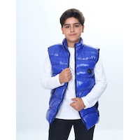 Toontoy Kids Toontoy Erkek Çocuk Parlak Görünümlü Göğsü Armalı Yelek Saks Toontoy Kids Toontoy Erkek Çocuk Parlak Görünümlü Göğsü Armalı Yelek Saks