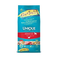 Unique Kuzu Etli Orta ve İri Irk Yetişkin Köpek Maması 12 KG + 3 KG Unique Kuzu Etli Orta ve İri Irk Yetişkin Köpek Maması 12 KG + 3 KG