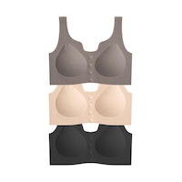 Cottonill Seamless Bra - Virela Lazer Kesim Önden Düğmeli Büyük Beden Kadın Sütyen 3'lü Paket-2 Çok Renkli Cottonill Seamless Bra - Virela Lazer Kesim Önden Düğmeli Büyük Beden Kadın Sütyen 3'lü Paket-2 Çok Renkli