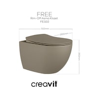 Creavit Free Kanalsız Mat Cappuccino Asma Klozet Fe322, Creavit Free Duck Duroplast Yavaş Kapak Mat Bej Creavit Free Kanalsız Mat Cappuccino Asma Klozet Fe322, Creavit Free Duck Duroplast Yavaş Kapak Mat Bej