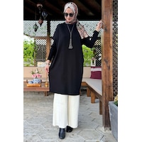 Rabia Şamlı Dora Triko Tunik Siyah Normal Rabia Şamlı Dora Triko Tunik Siyah Normal
