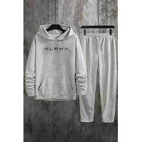 Uyguntarz Unisex Alpha Baskılı Eşofman Takımı Gri Uyguntarz Unisex Alpha Baskılı Eşofman Takımı Gri
