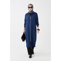 Armine Trend Kolları Şerit Detaylı Boydan Fermuarlı Allerli Giy Çık 26yt516 İndigo Armine Trend Kolları Şerit Detaylı Boydan Fermuarlı Allerli Giy Çık 26yt516 İndigo