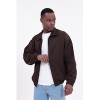 Freemen Erkek Basic Gabardin Kumaş Fermuarlı Oversize Mevsimlik Polo Yaka Ceket Kiremit Freemen Erkek Basic Gabardin Kumaş Fermuarlı Oversize Mevsimlik Polo Yaka Ceket Kiremit