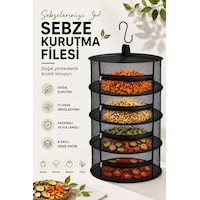 Tineke 4 Katlı Meyve Sebze Kurutma Filesi Katlanabilir Siyah