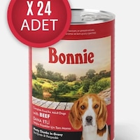 Bonnie Biftekli Sos İçinde Et Parçacıklı Köpek Konservesi 400g X 24 Adet Bonnie Biftekli Sos İçinde Et Parçacıklı Köpek Konservesi 400g X 24 Adet