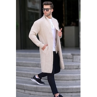 Madmext Taş Rengi Dik Yaka Cepli Uzun Triko Hırka 6816-taş Rengi Taş Madmext Taş Rengi Dik Yaka Cepli Uzun Triko Hırka 6816-taş Rengi Taş