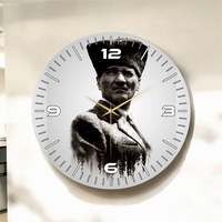 AA Shop Siyah Beyaz Renkli Baskı Atatürk Portre Desenli Sayılı Hediyelik Ahşap Sessiz Duvar Saati 50cm ÇOk Renkli AA Shop Siyah Beyaz Renkli Baskı Atatürk Portre Desenli Sayılı Hediyelik Ahşap Sessiz Duvar Saati 50cm ÇOk Renkli