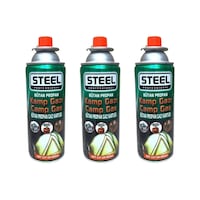 Steel Kamp Gazı 400ml Ck-715 - 3 Adet Yeşil Steel Kamp Gazı 400ml Ck-715 - 3 Adet Yeşil