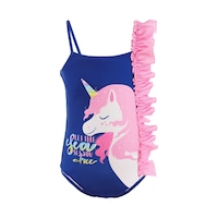 Denokids Fırfırlı Unicorn Kız Çocuk Mayo Çok Renkli Denokids Fırfırlı Unicorn Kız Çocuk Mayo Çok Renkli