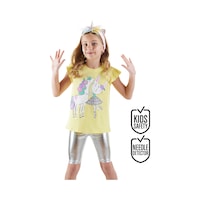 Unicorn Kız Çocuk T-shirt Metalik Tayt Takım Unicorn Kız Çocuk T-shirt Metalik Tayt Takım