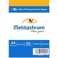 Mettzchrom Parlak Inkjet A4 Fotoğraf Kağıdı 100'lü Epson Canon Uyumlu 115g Fotoğraf Kağıtları Arkası Yazısız Mettzchrom Parlak Inkjet A4 Fotoğraf Kağıdı 100'lü Epson Canon Uyumlu 115g Fotoğraf Kağıtları Arkası Yazısız