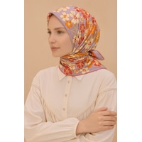 Belli Tivil Saf İpek Eşarp 4220 - 53 Lila Çiçek Desen Mor Belli Tivil Saf İpek Eşarp 4220 - 53 Lila Çiçek Desen Mor