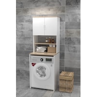 Evdemo Çamaşır Makinesi Üstü Banyo Dolabı Rafı Beyaz Evdemo Çamaşır Makinesi Üstü Banyo Dolabı Rafı Beyaz