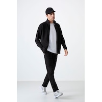 Tommy Life Siyah Dik Yaka Fermuarlı Rahat Form Klasik Paça Erkek Eşofman Takımı - 85072 Siyah Tommy Life Siyah Dik Yaka Fermuarlı Rahat Form Klasik Paça Erkek Eşofman Takımı - 85072 Siyah