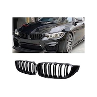 Bmw 4 Serisi F32 M4 Çift Çizgi Böbrek Piano Black Panjur 2014-2019 Arası Bmw 4 Serisi F32 M4 Çift Çizgi Böbrek Piano Black Panjur 2014-2019 Arası