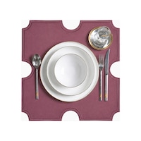 Nakışlı Deri Amerikan Servis 2'li Set Çift Taraflı Kare Supla 45x45 Cm Otis Bordo Nakışlı Deri Amerikan Servis 2'li Set Çift Taraflı Kare Supla 45x45 Cm Otis Bordo