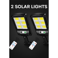 2 Adet Hareket Sensörlü Kumandalı 3 Modlu Güneş Enerjili Büyük Boy 128 Led Solar Bahçe Sokak Lambası Beyaz 2 Adet Hareket Sensörlü Kumandalı 3 Modlu Güneş Enerjili Büyük Boy 128 Led Solar Bahçe Sokak Lambası Beyaz
