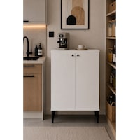 Nest 2 Kapaklı Çok Amaçlı Dolap Y:97 G:56 D:32 / Beyaz