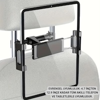 Polham 4.7 İnch Ve 12.9 İnch Uyumlu Araç Arka Koltuk İçin Telefon Ve Tablet Tutucu, 360 Derece Dönebilen Tablet Tutucu Polham 4.7 İnch Ve 12.9 İnch Uyumlu Araç Arka Koltuk İçin Telefon Ve Tablet Tutucu, 360 Derece Dönebilen Tablet Tutucu