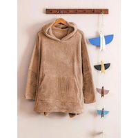 Mulberry Çocuk Giyilebilir Battaniye Wellsoft Unisex Oversize Deve Tüyü Mulberry Çocuk Giyilebilir Battaniye Wellsoft Unisex Oversize Deve Tüyü