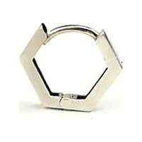 Beşgen 925 Ayar Gümüş Tasarım Tek Erkek Halka Küpe 1.2Cm Beşgen 925 Ayar Gümüş Tasarım Tek Erkek Halka Küpe 1.2Cm