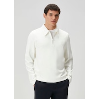 Beymen Club Beyaz Yarım Fermuarlı Polo Sweatshirt Beyaz Beymen Club Beyaz Yarım Fermuarlı Polo Sweatshirt Beyaz
