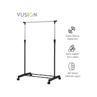 Vusıgn Tek Çubuklu Elbise Askısı Tekerlekli Metal Askılık 140x38x70 Cm Gümüş Vusıgn Tek Çubuklu Elbise Askısı Tekerlekli Metal Askılık 140x38x70 Cm Gümüş