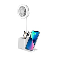 S-link Sl-m9055 Beyaz Type-c 10w Kablosuz Şarj Cihazı Fanlı Kalemlik Masa Lambası Hediyelik Usb Masa Fanı S-link Sl-m9055 Beyaz Type-c 10w Kablosuz Şarj Cihazı Fanlı Kalemlik Masa Lambası Hediyelik Usb Masa Fanı
